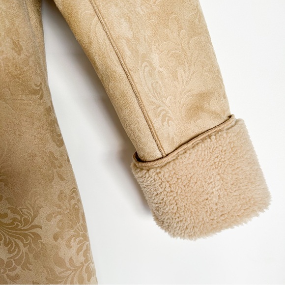 Soft Surroundings Misha long faux fur sheepskin shearling beige jacket overcoat - Picture 4 of 8